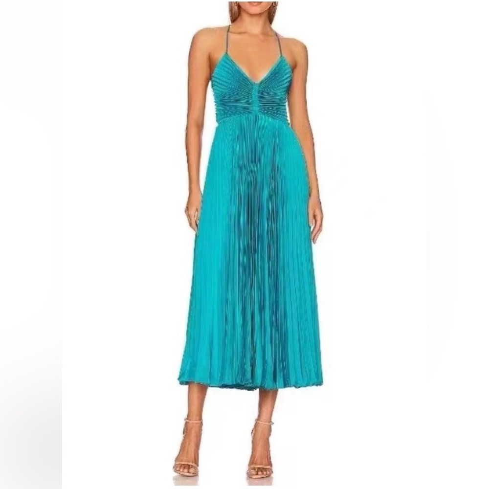 ALC Aries Pleated Dress in Cerulean